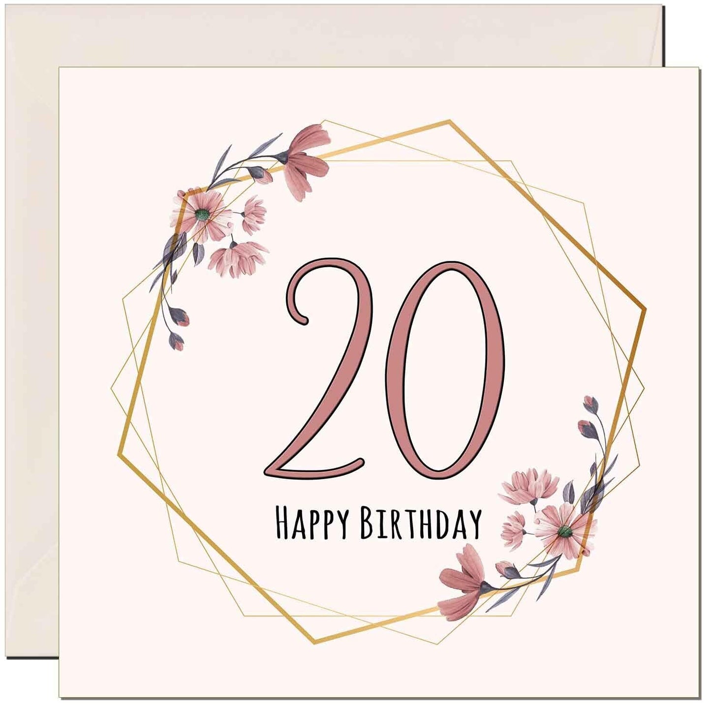 Floral Birthday Card for Women Elegant Beautiful