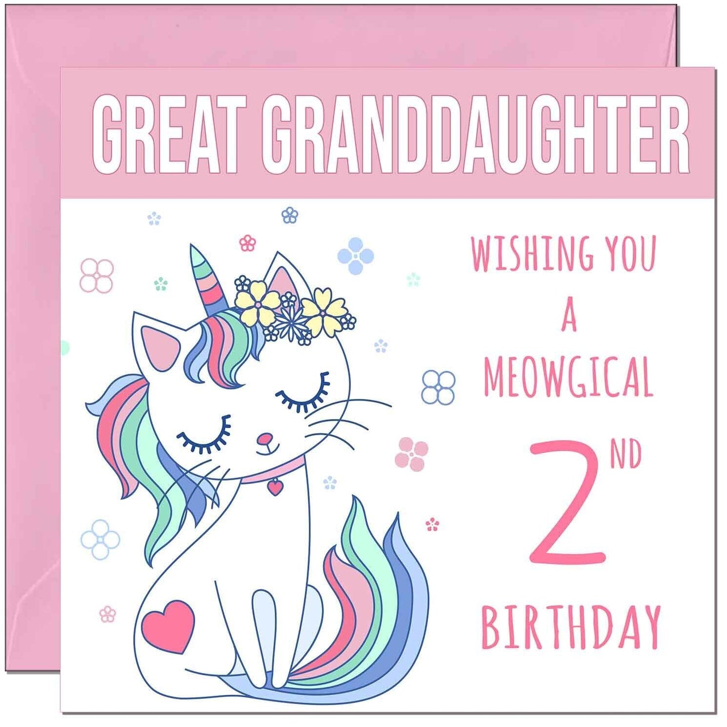 Great Granddaughter Birthday Card - Meowgical Funny Cat