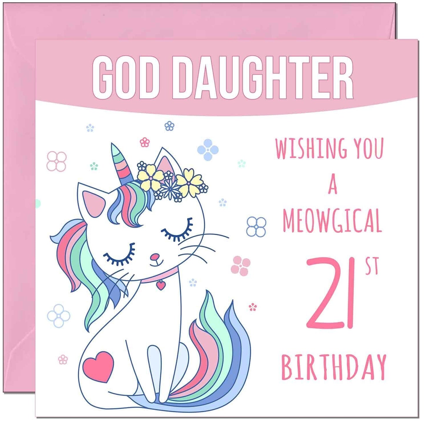 God Daughter Birthday Card - Meowgical Funny Cat
