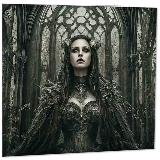 Gothic Witch Greeting Card - Goth Beautiful 145mm x 145mm