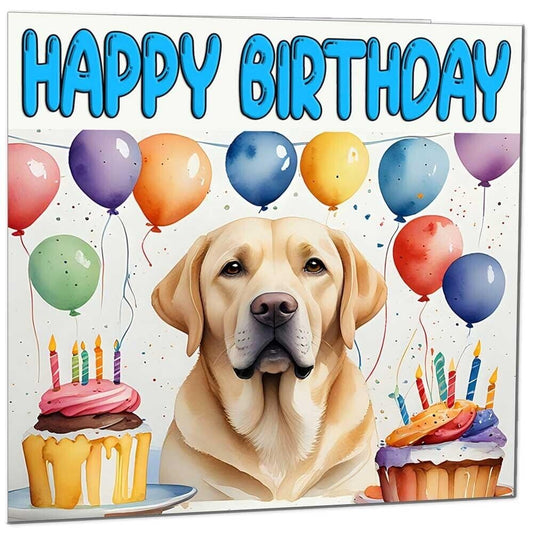 Labrador Birthday Card - Fun Labrador Dog Birthday Card 145 x 145mm