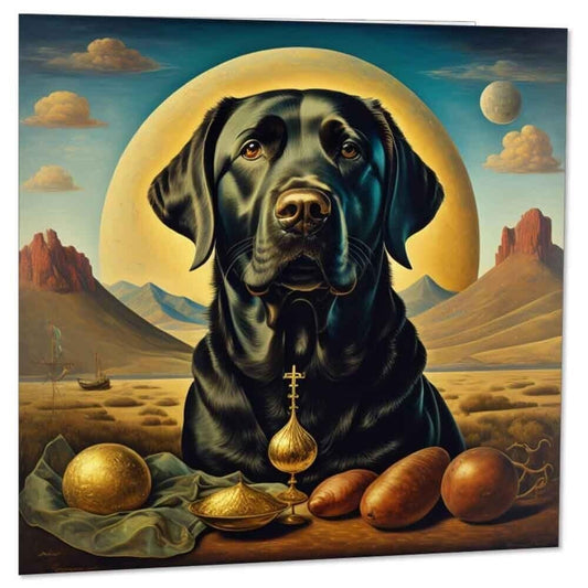 Labrador Dali Greeting Card Salvador Dog Birthday Card 145mm x 145mm