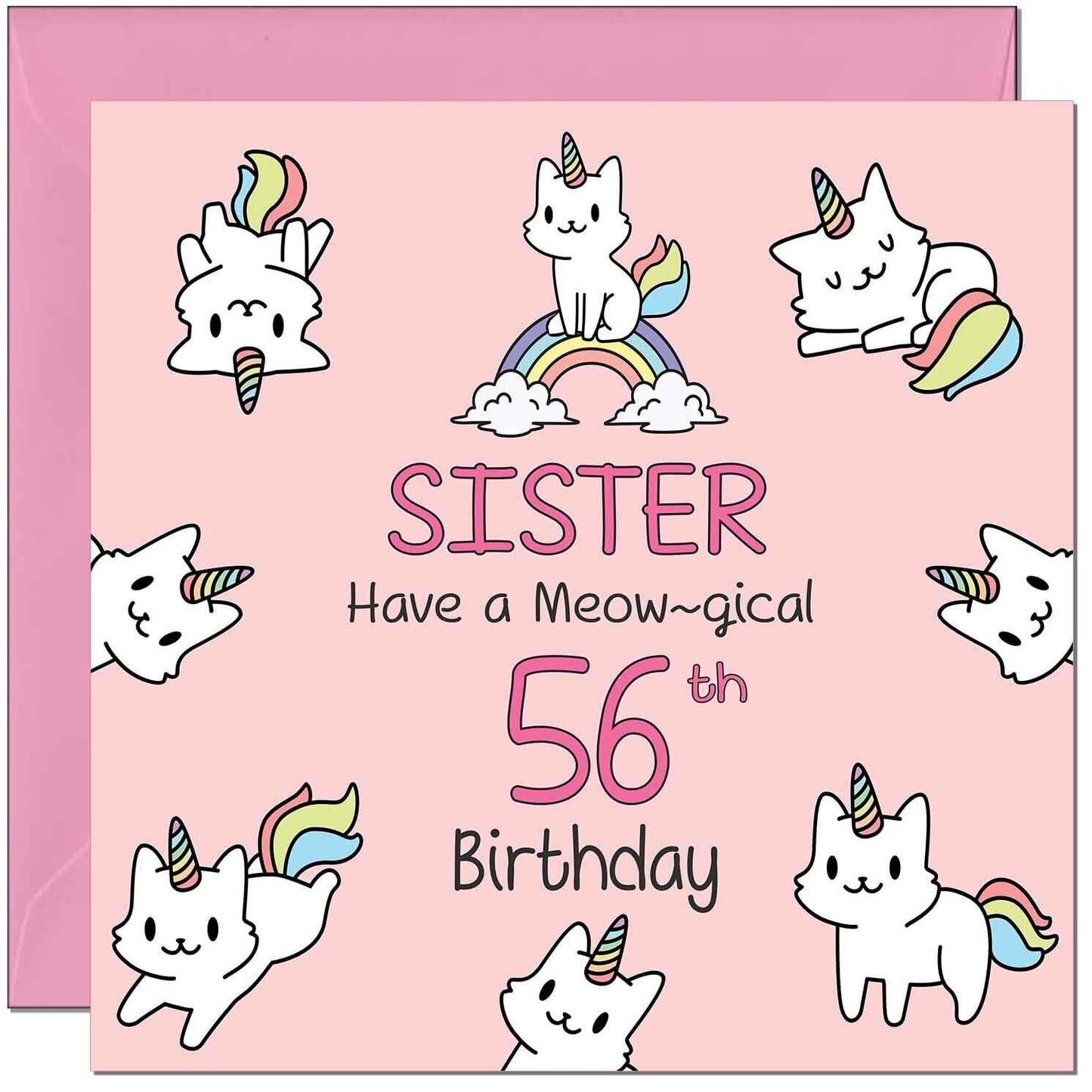 Sister Birthday Card - Funny Cat Cute Sister's