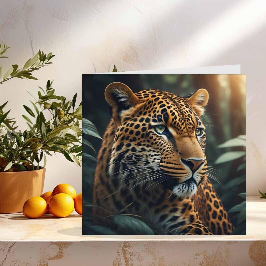 Leopard Greeting Card Birthday Card 145 x 145mm