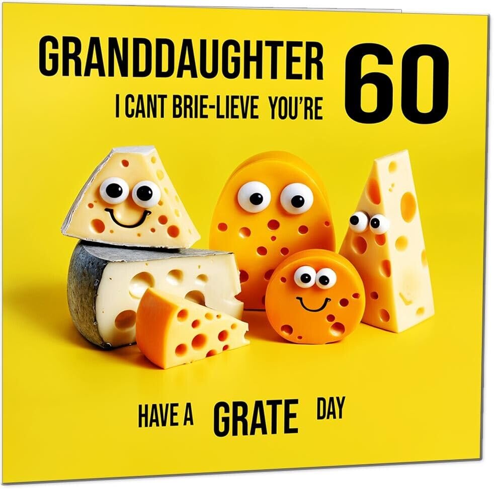 Granddaughter Birthday Card - Cheese Pun Funny Granddaughers