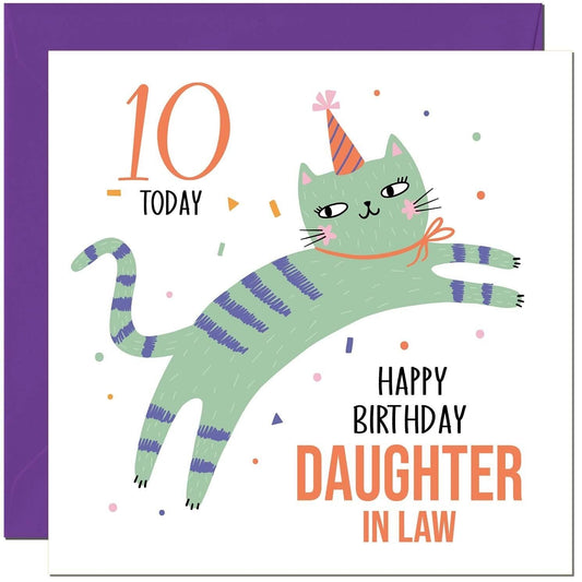 Daughter in Law Birthday Card for Kids Cat Cute Daughter-in-laws