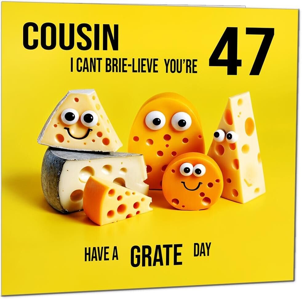 Cousin Birthday Card - Cheese Pun Funny Cousins