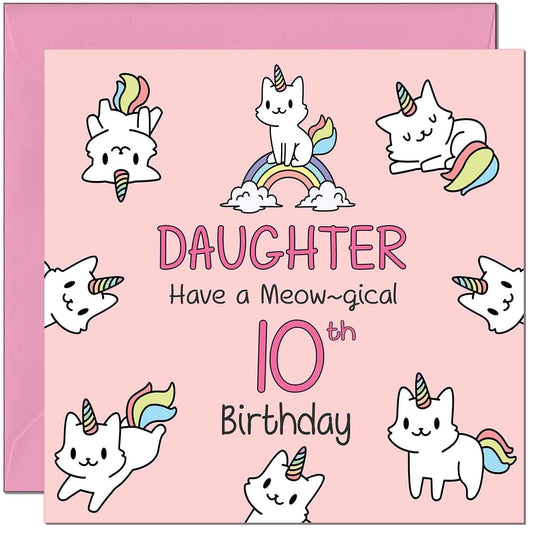 Daughter Birthday Card - Funny Cat Cute Daughters