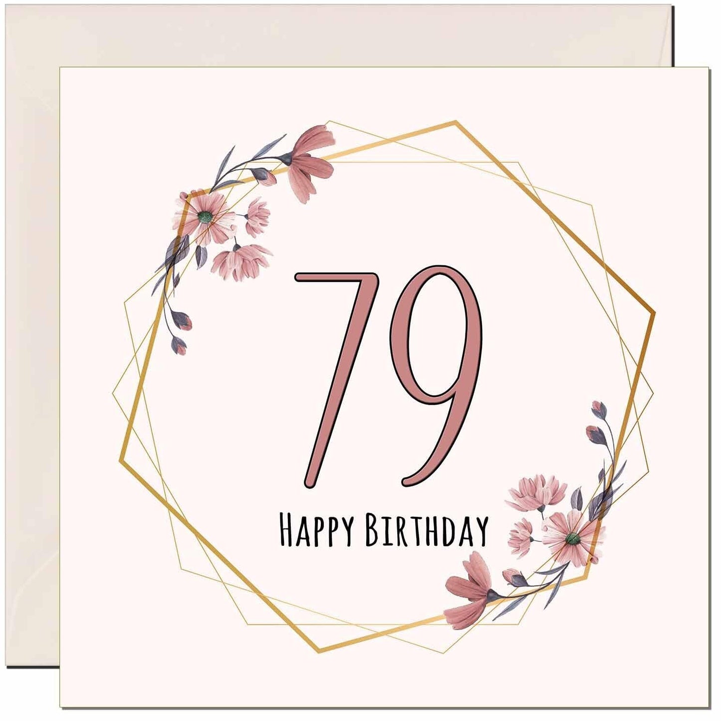 Floral Birthday Card for Women Elegant Beautiful