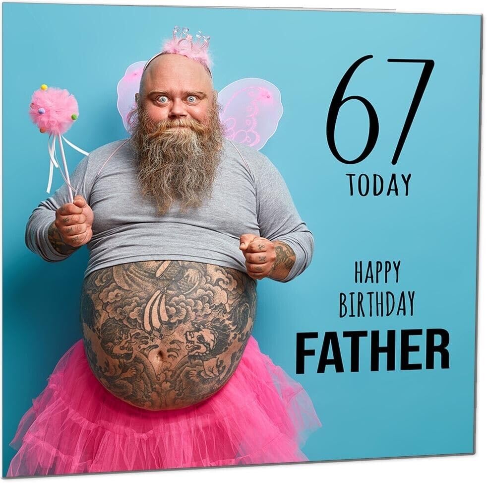 Dads Funny Birthday Card - Bearded Man Joke Funny Father