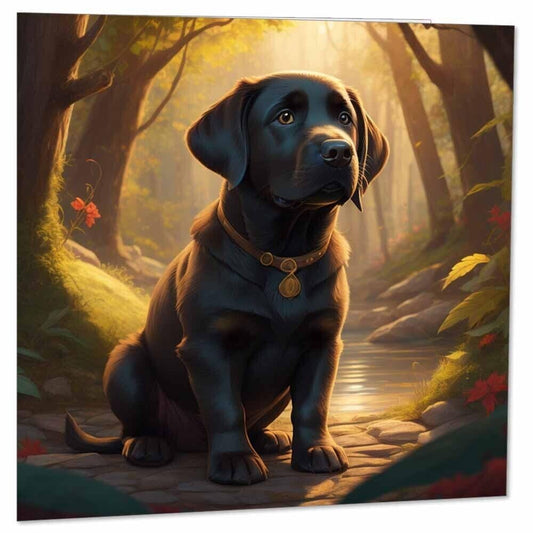 Labrador Birthday Card - Cute Black Labrador Greeting Card 145 x 145mm