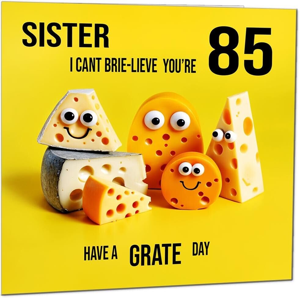 Sister Birthday Card - Cheese Pun Funny Sisters