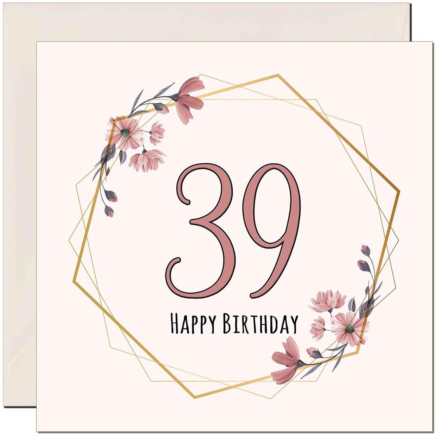 Floral Birthday Card for Women Elegant Beautiful