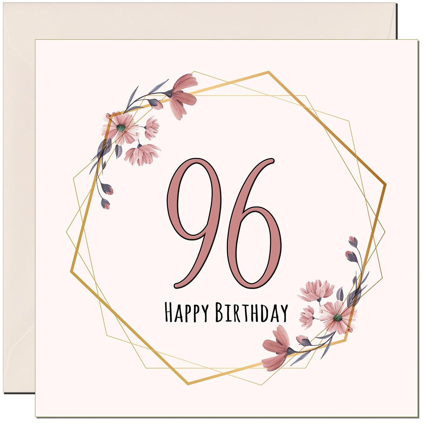 Floral Birthday Card for Women Elegant Beautiful