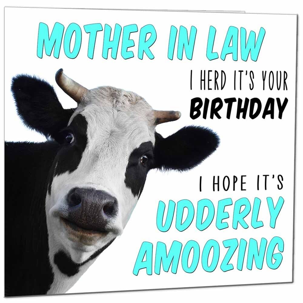 Birthday Card for Men Women Cow Pun Funny