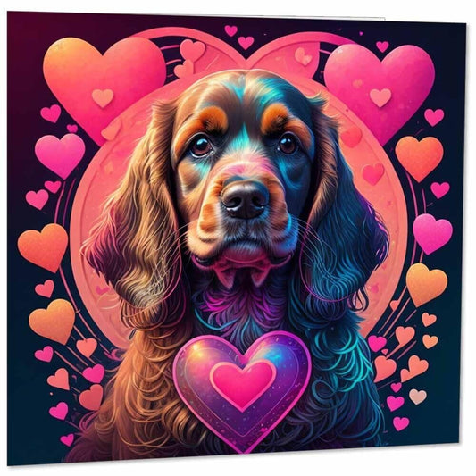Cocker Spaniel Greeting Card - Heart Cocker Spaniel Card - 145mm x 145mm