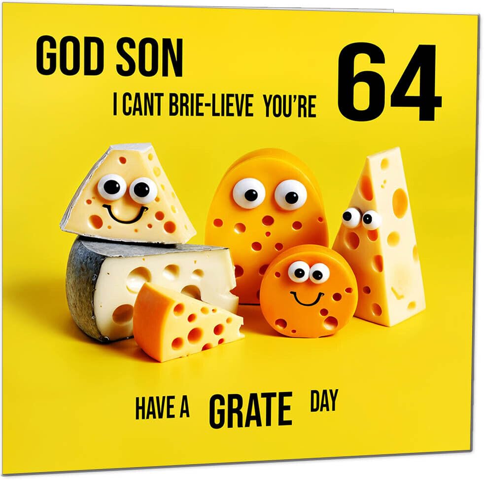 God Son Birthday Card - Cheese Pun Funny God Son's