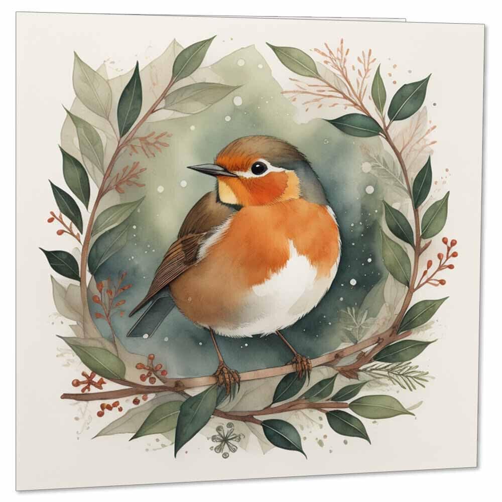 Robin Christmas Cards - Festive Xmas Cards 145 x 145mm