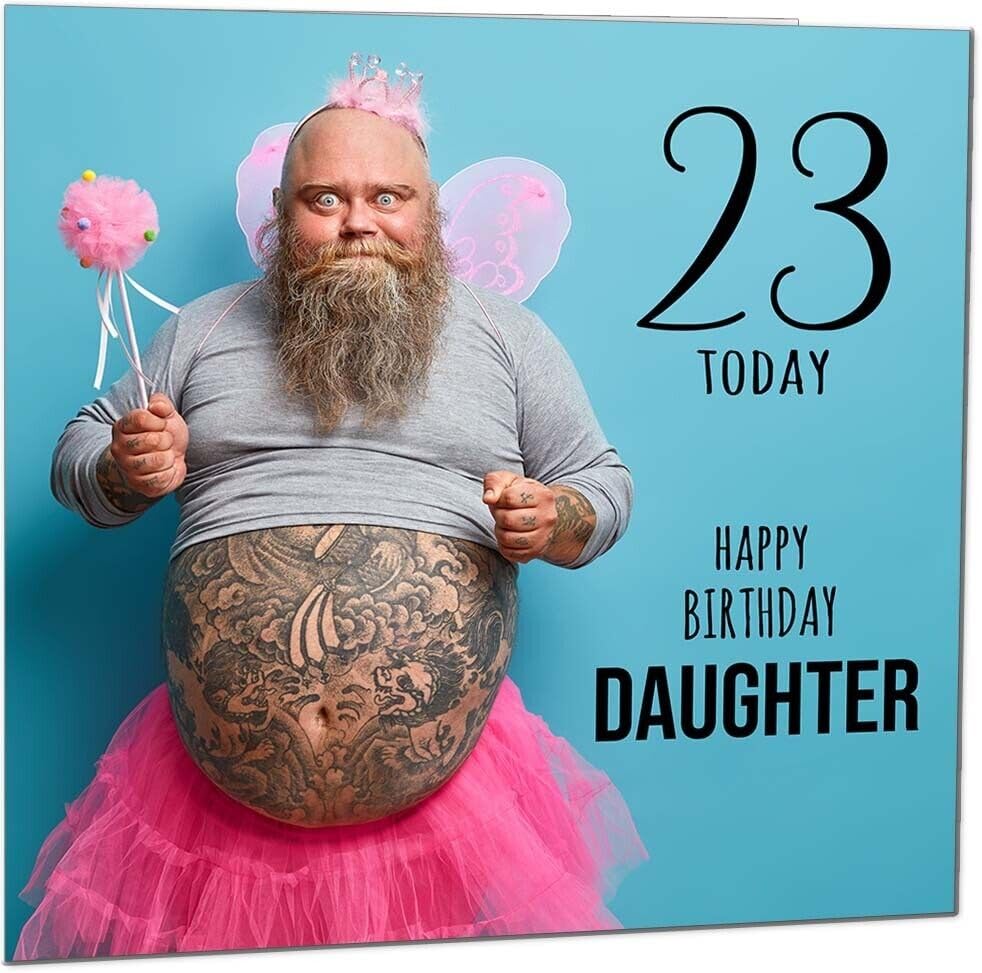 Daughter Funny Birthday Card - Bearded Man Joke Funny Daughters