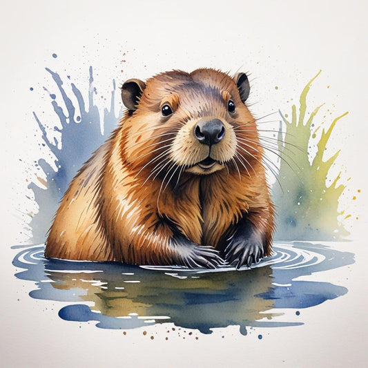 Capybara Watercolor Greeting Card - Any Occasion - 145 x 145mm