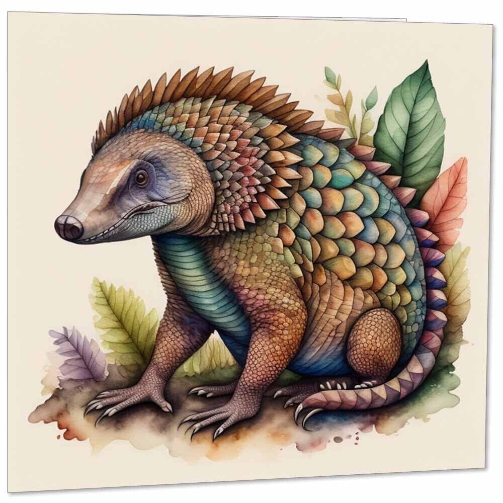 Pangolin Greeting Card - 145mm x 145mm - Square