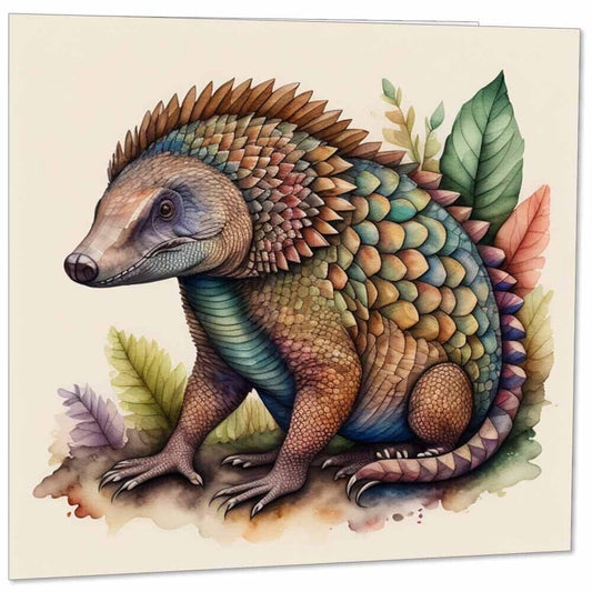 Pangolin Greeting Card - 145mm x 145mm - Square