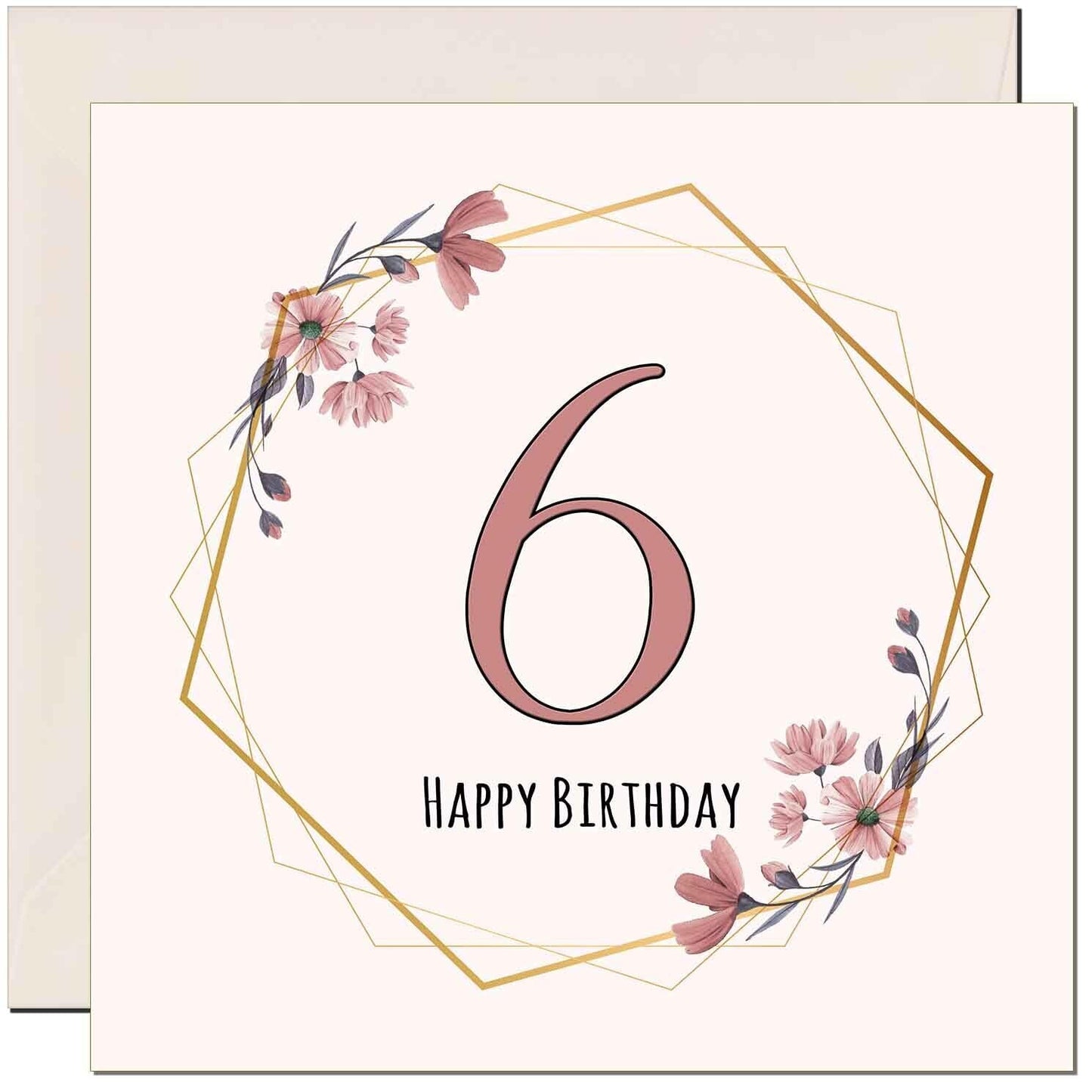 Floral Birthday Card for Women Elegant Beautiful