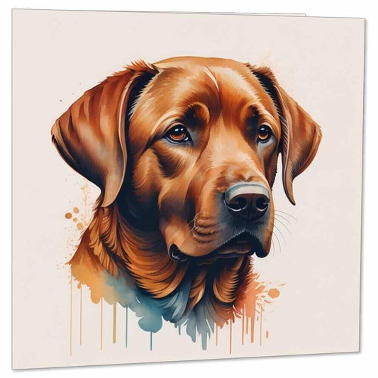 Watercolour Labrador dog Birthday Card 145 x 145mm