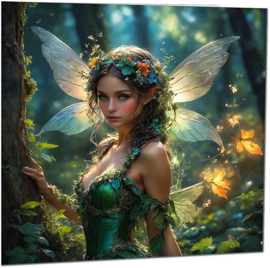 Beautiful Fairy Greeting Card Stunning Fantasy Design Birthday Card 145 x 145mm