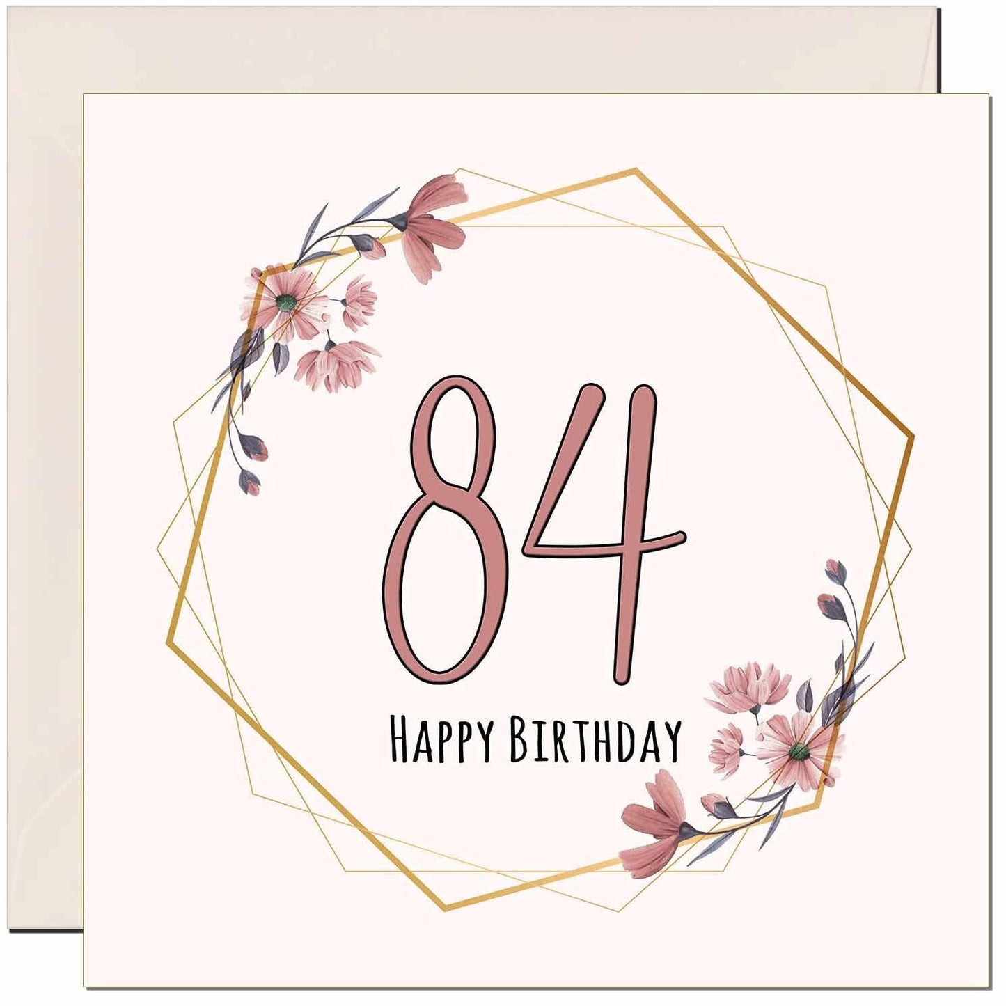 Floral Birthday Card for Women Elegant Beautiful