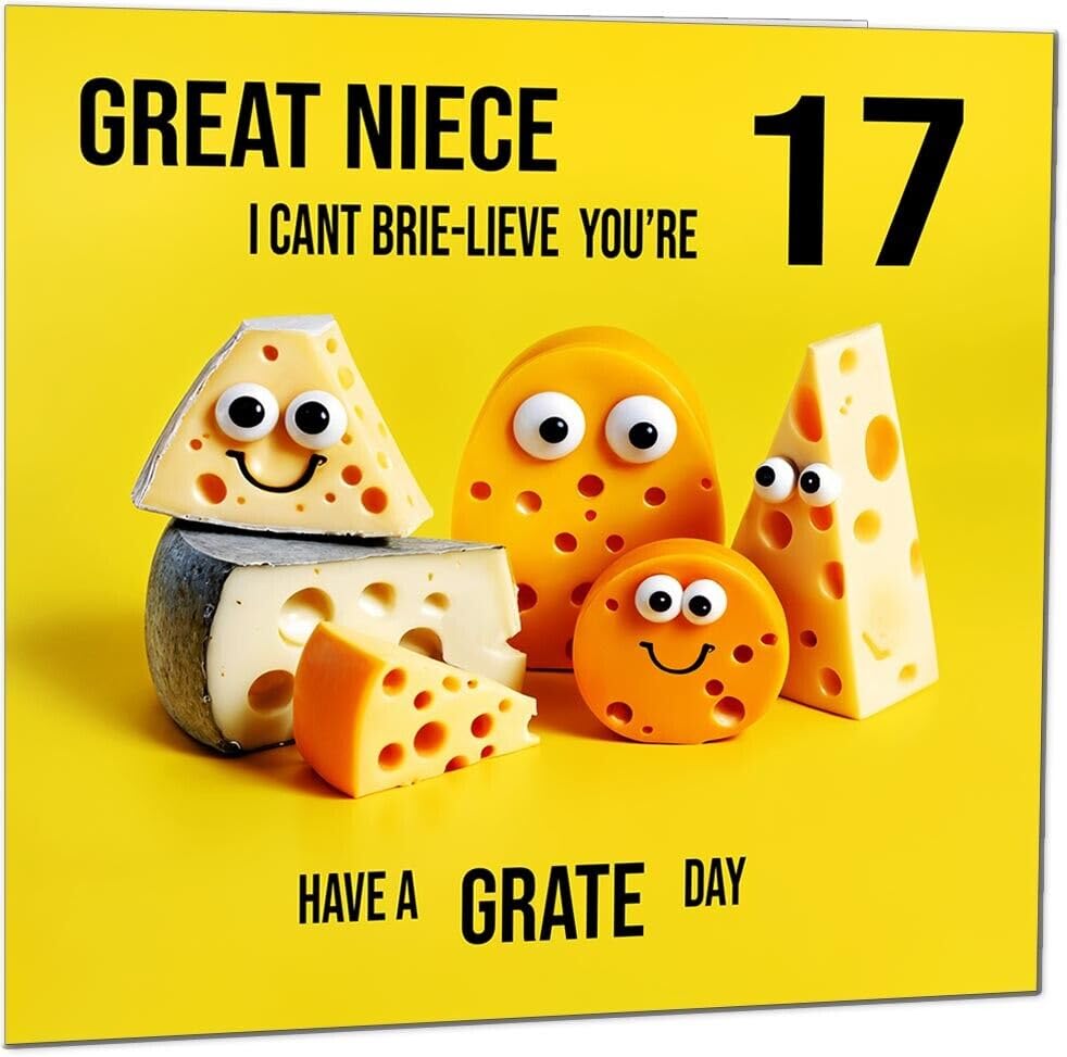 Great Niece Birthday Card - Cheese Pun Funny Great Nieces