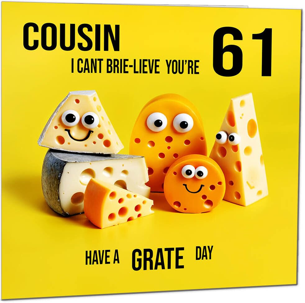 Cousin Birthday Card - Cheese Pun Funny Cousins