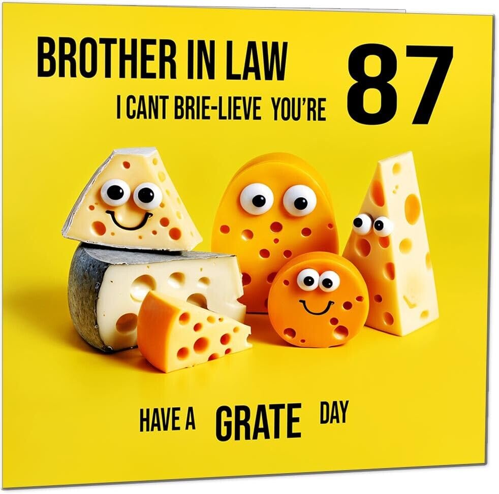 Brother in Law Birthday Card - Cheese Pun Funny Brother In Laws