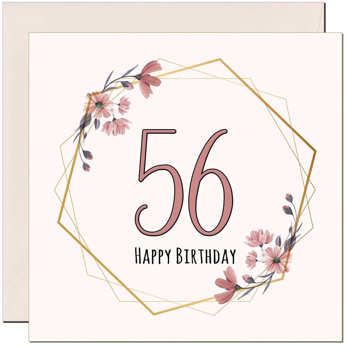 Floral Birthday Card for Women Elegant Beautiful