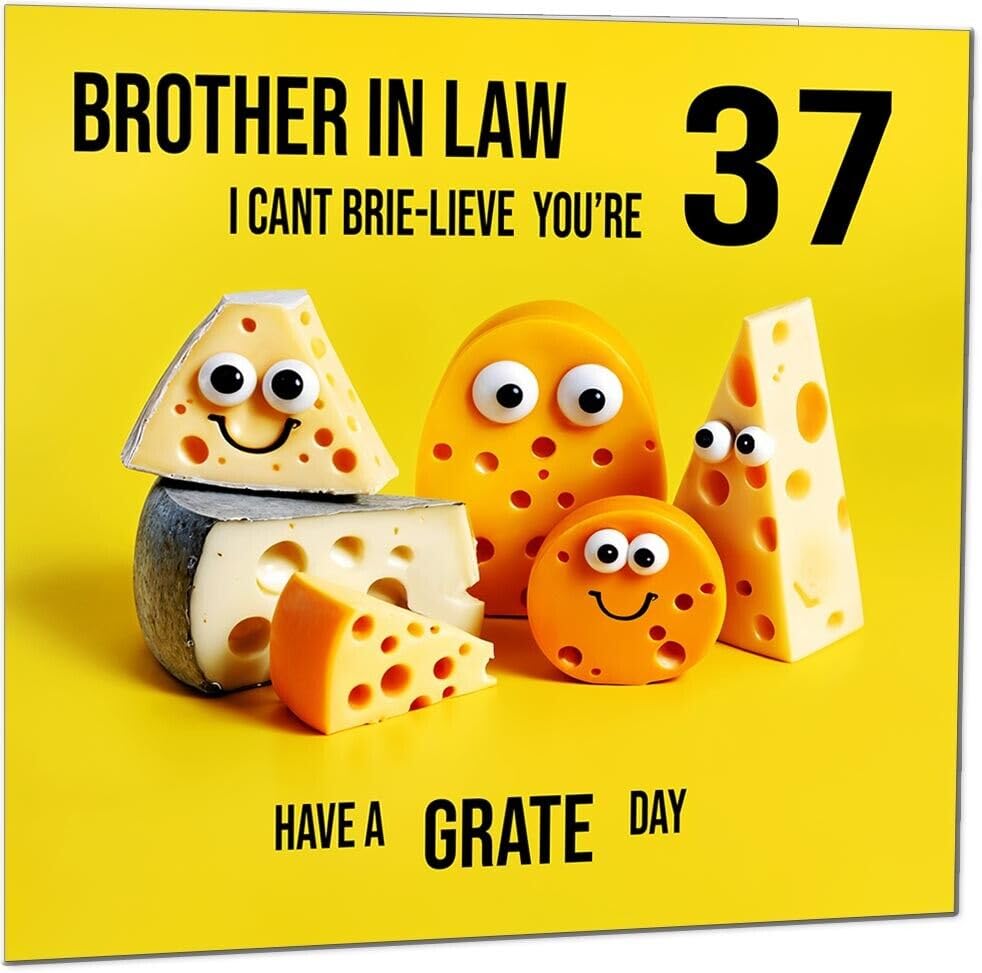 Brother in Law Birthday Card - Cheese Pun Funny Brother In Laws