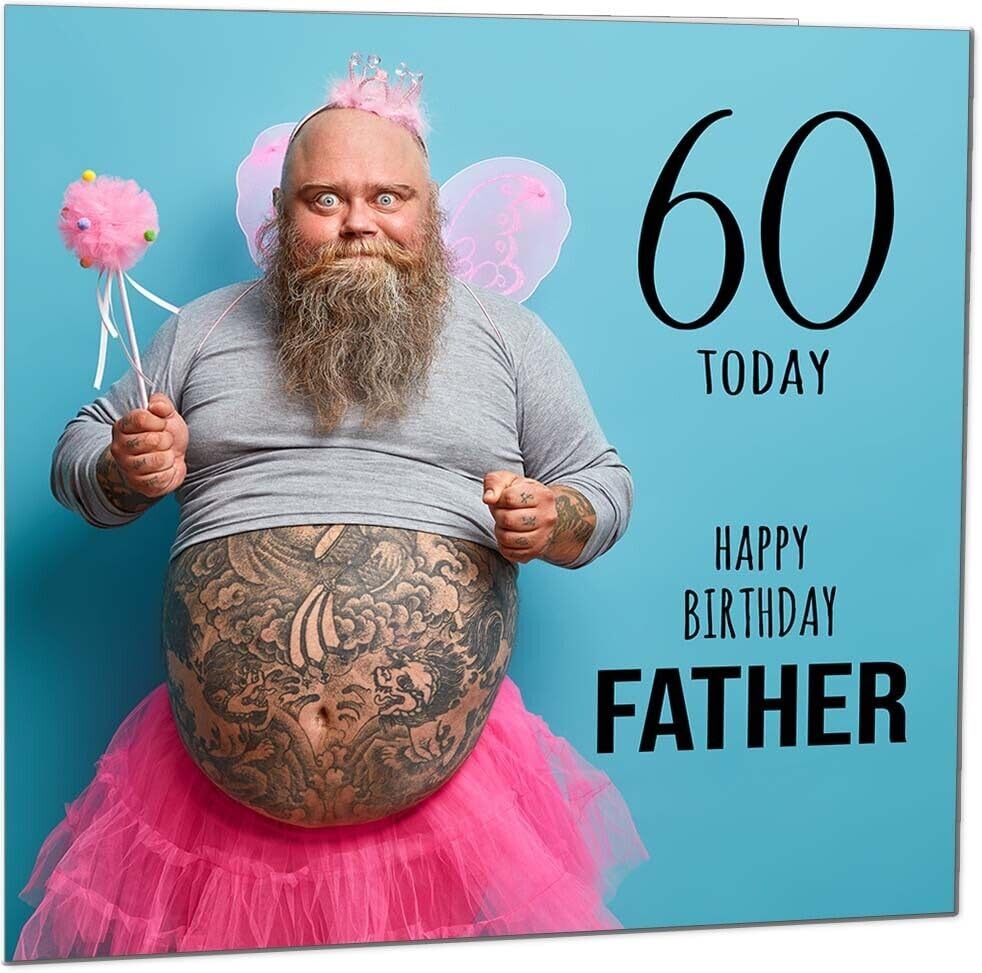 Dads Funny Birthday Card - Bearded Man Joke Funny Father