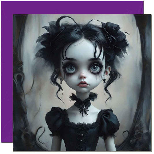 Gothic Girls Birthday Card - Goth Emo Tim Burton Birthday Card Creepy bday Card