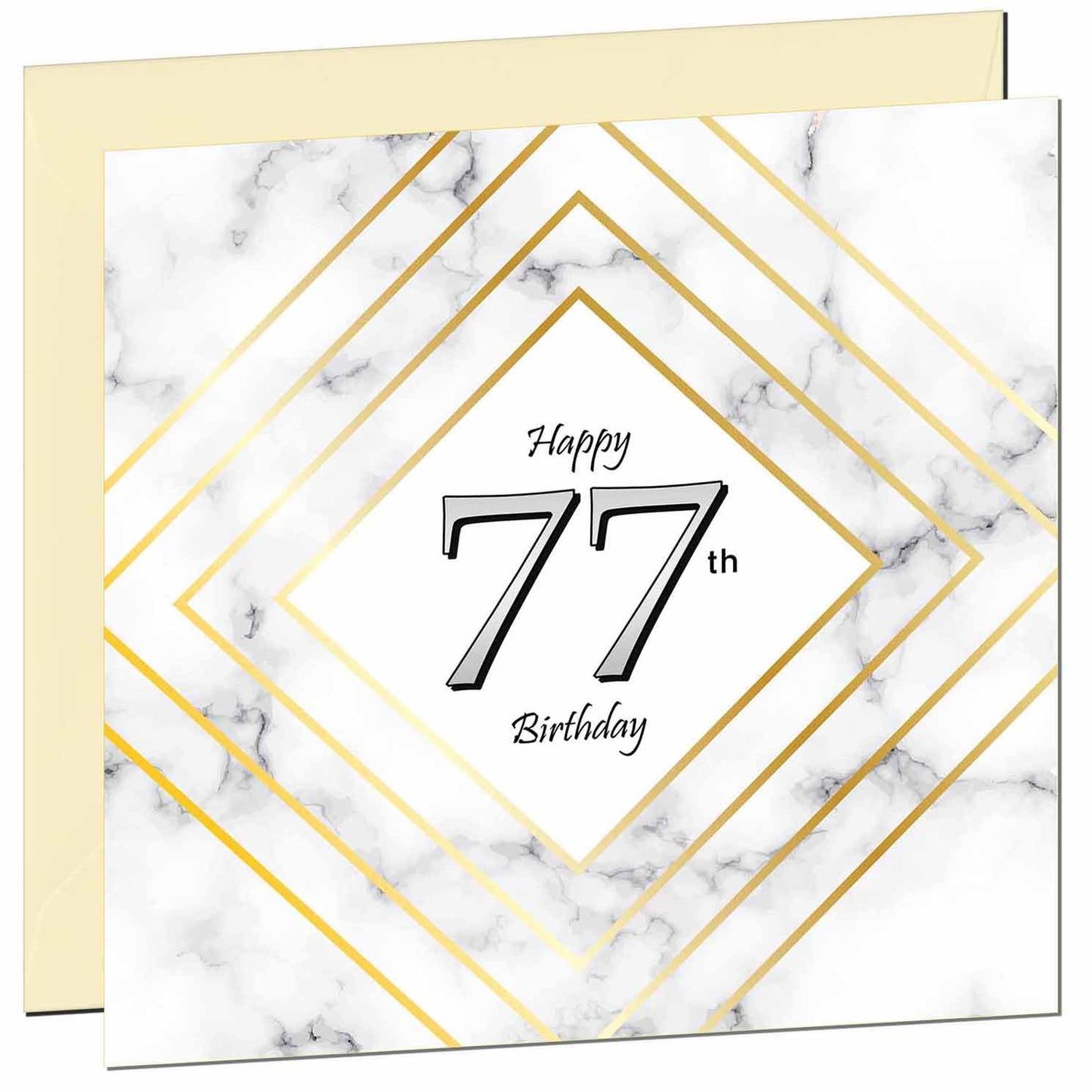 Birthday Card for Men Women - White Marble Gold - Birthday Cards for 59 year old Man FIfty Nine, Fifty Ninth Dad Grandad Grandpa Uncle Bday Gift Nan Mum Aunt