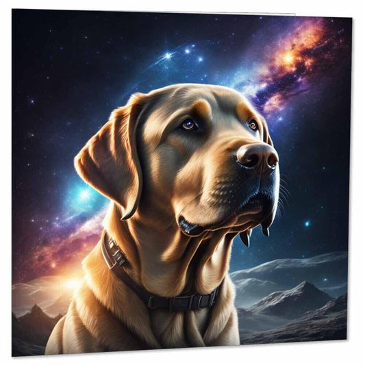 Labrador Greeting Card Space Dog Lab Labrador Birthday Card 145 x 145mm