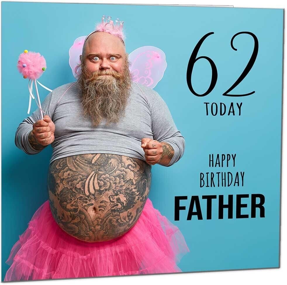 Dads Funny Birthday Card - Bearded Man Joke Funny Father