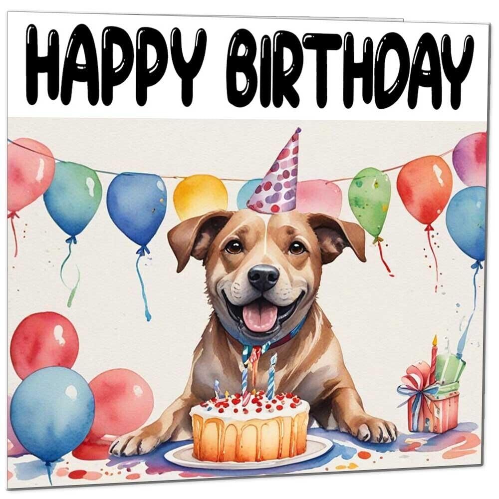 Dog Birthday Card - Fun Dog Bday Card - 145 x 145mm