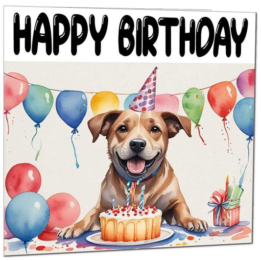 Dog Birthday Card - Fun Dog Bday Card - 145 x 145mm