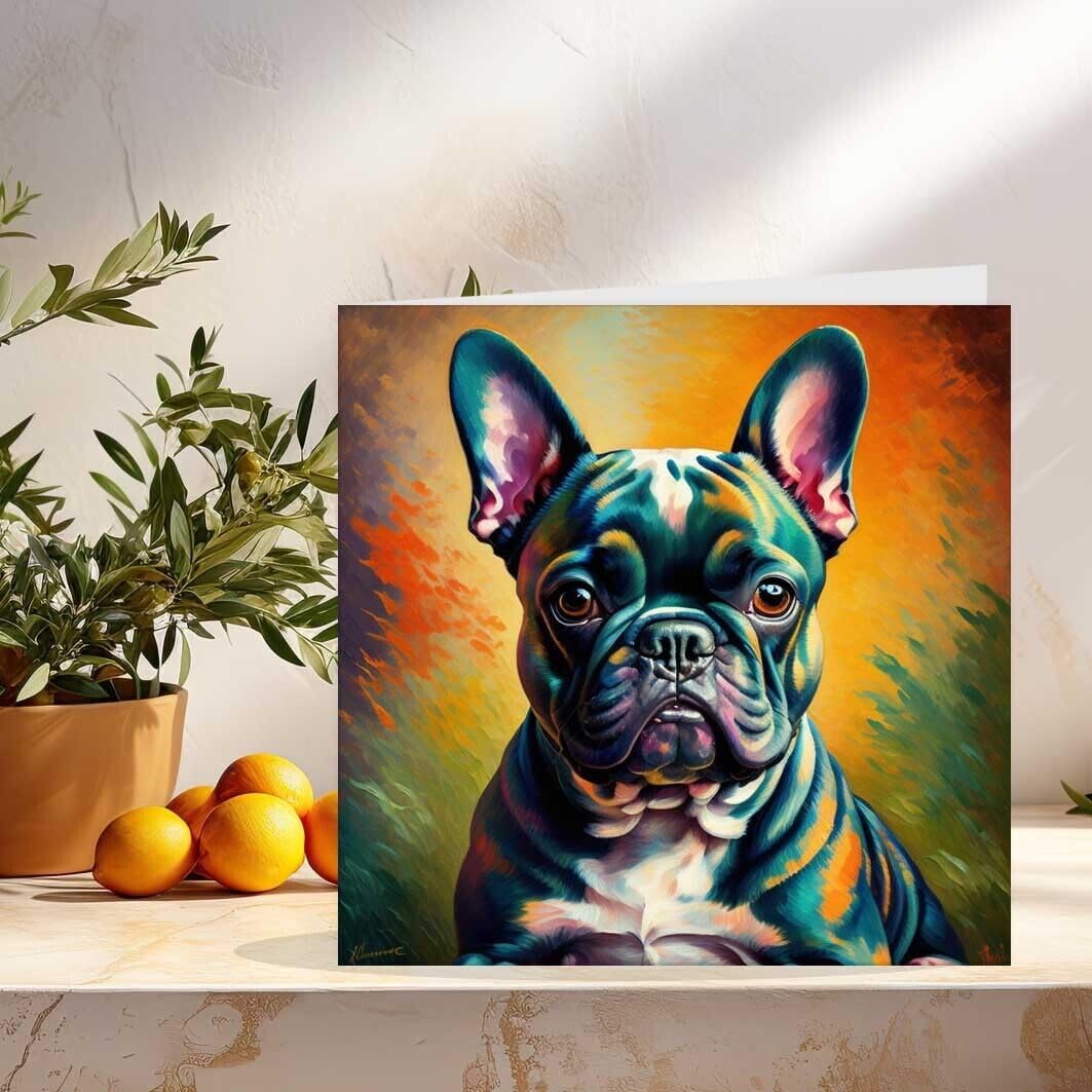 French Bulldog Painting Greeting Card - 145mm x 145mm