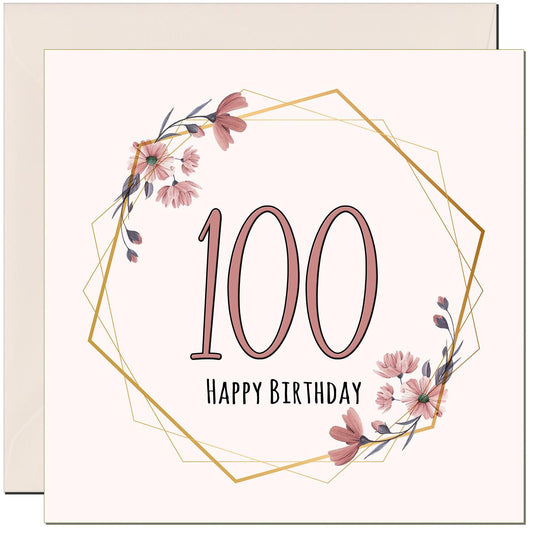 Floral Birthday Card for Women Elegant Beautiful