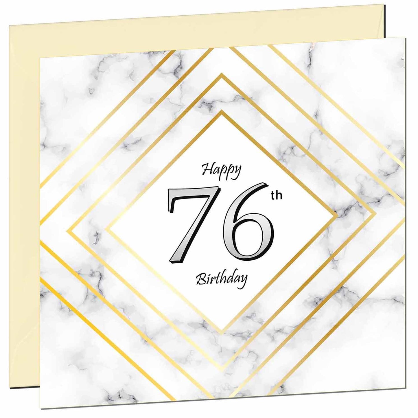 Birthday Card for Men Women - White Marble Gold - Birthday Cards for 59 year old Man FIfty Nine, Fifty Ninth Dad Grandad Grandpa Uncle Bday Gift Nan Mum Aunt