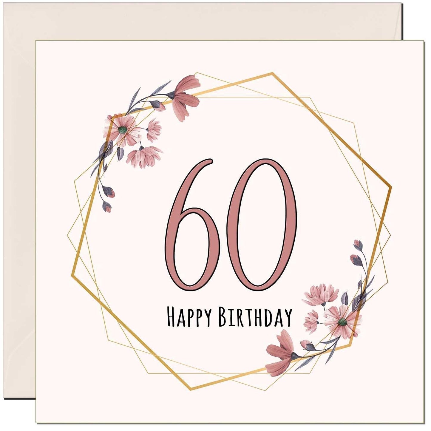 Floral Birthday Card for Women Elegant Beautiful