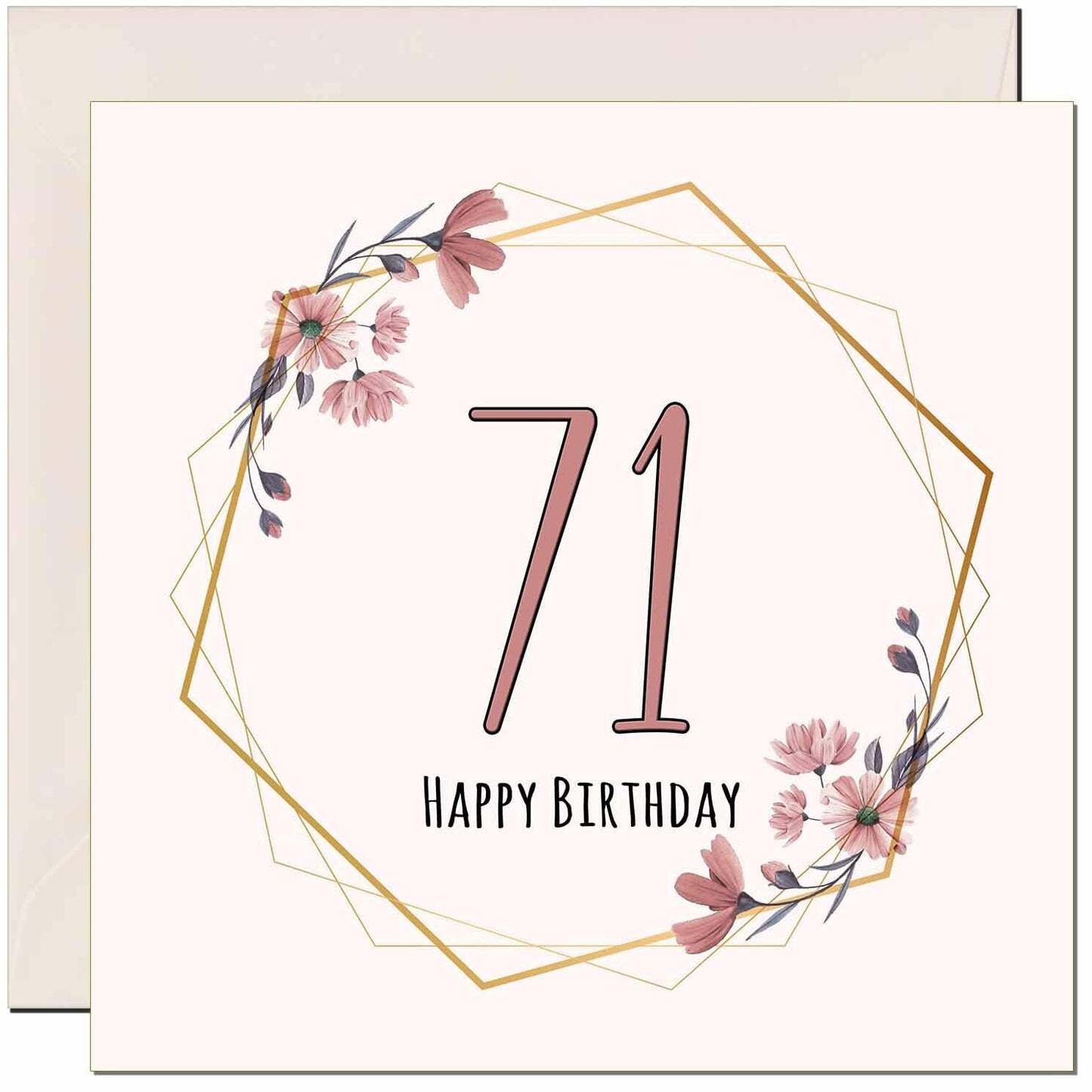 Floral Birthday Card for Women Elegant Beautiful