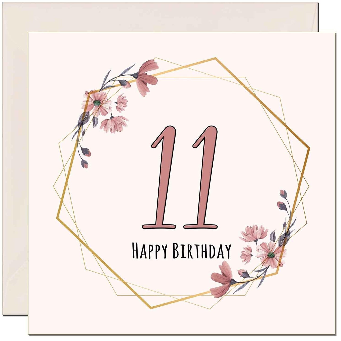 Floral Birthday Card for Women Elegant Beautiful