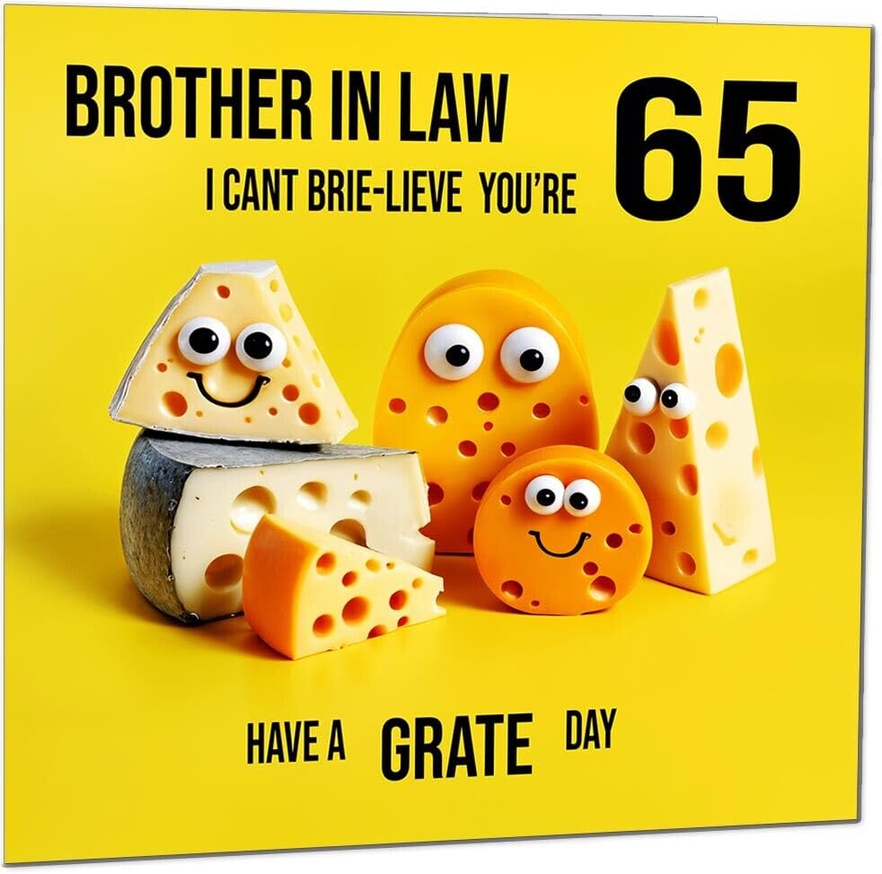 Brother in Law Birthday Card - Cheese Pun Funny Brother In Laws