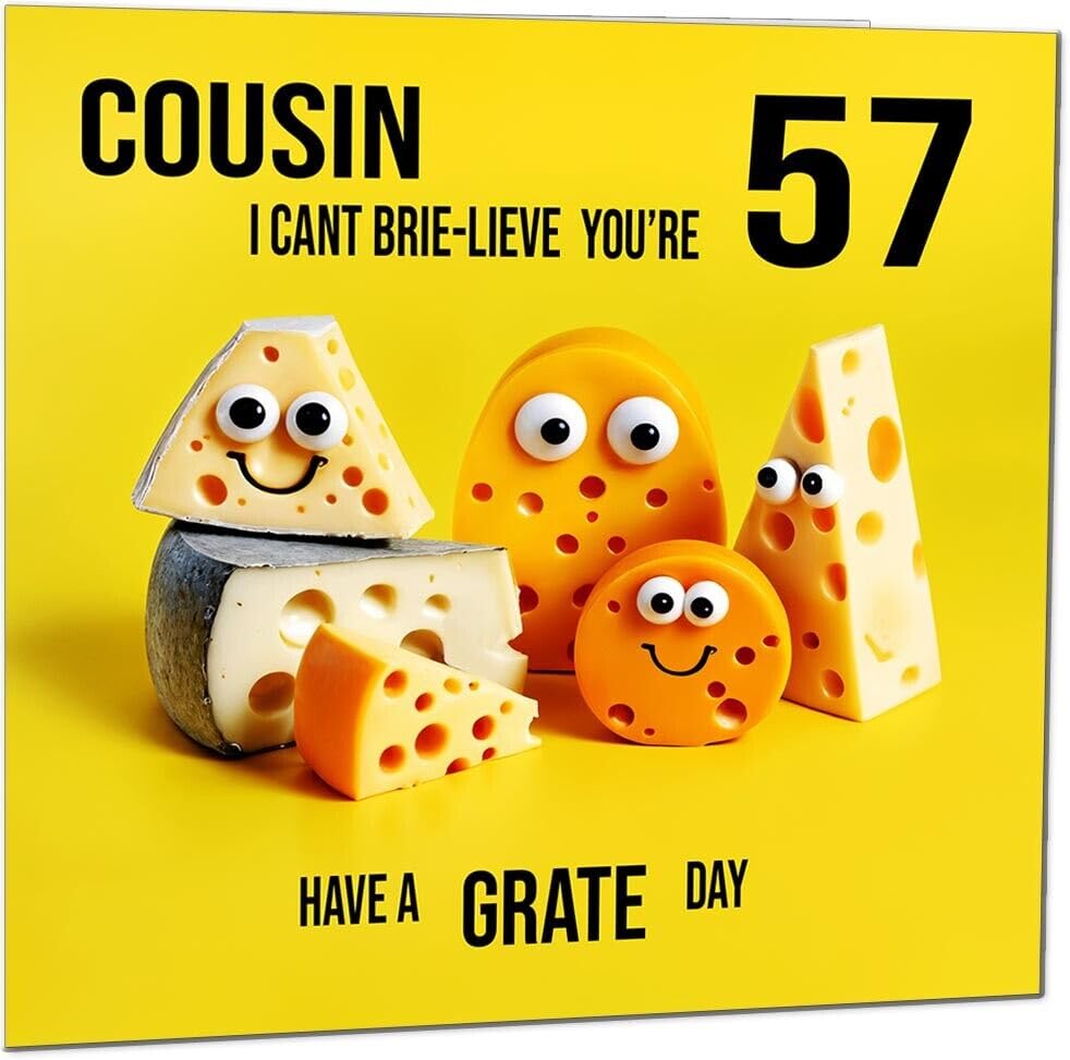 Cousin Birthday Card - Cheese Pun Funny Cousins